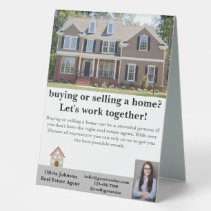 Plaque De Table Agent Immobilier Moderne Panneau Tente Table Perso