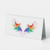 Plaque De Table Ailes fluffy arc-en-ciel (Verso)