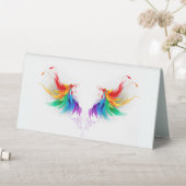 Plaque De Table Ailes fluffy arc-en-ciel (En SItu (Tableau))
