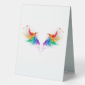 Plaque De Table Ailes fluffy arc-en-ciel (Recto)