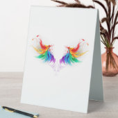 Plaque De Table Ailes fluffy arc-en-ciel (En SItu (Tableau))