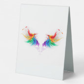 Plaque De Table Ailes fluffy arc-en-ciel (Verso)