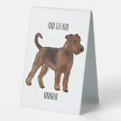 Plaque De Table Airedale terrier dog cartoon (Verso)