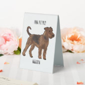 Plaque De Table Airedale terrier dog cartoon (In SItu (Mariage))