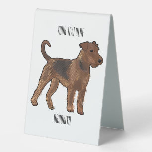 Plaque De Table Airedale terrier dog cartoon