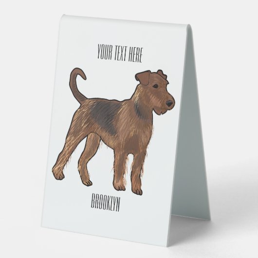 Plaque De Table Airedale terrier dog cartoon (Recto)