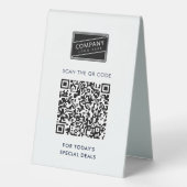 Plaque De Table Ajouter le code QR de l'entreprise et le logo de l (Verso)