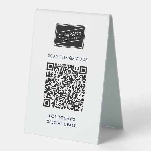 Plaque De Table Ajouter le code QR de l'entreprise et le logo de l (Recto)