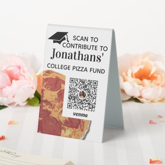 Plaque De Table Ajouter Venmo QR Code Graduation Party (In SItu (Mariage))