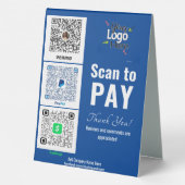 Plaque De Table Ajouter votre logo d'entreprise Payer ici Tente de (Verso)