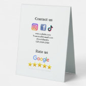 Plaque De Table Ajouter votre nom image titre détails commerciaux  (Verso)