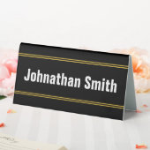 Plaque De Table Ajouter votre nom Modèle de texte noir blanc et or (In SItu (Mariage))