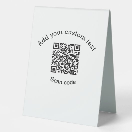 Plaque De Table Ajoutez votre texte personnalisé numériser le code (Recto)