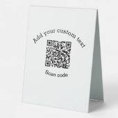 Plaque De Table Ajoutez votre texte personnalisé numériser le code (Verso)