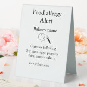 Plaque De Table Alerte d'allergie alimentaire ajouter le nom texte (In SItu (Mariage))