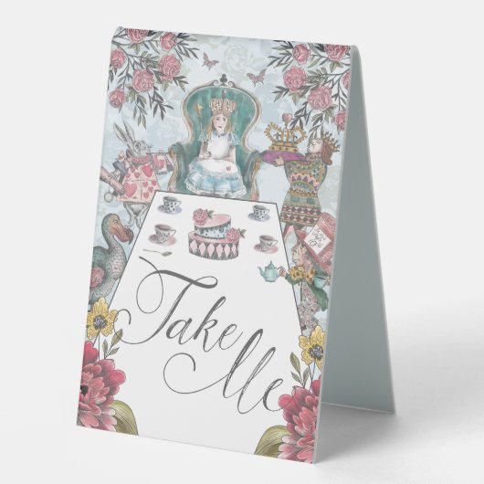 Plaque De Table Alice au pays des merveilles Tea Party Take Me (Recto)