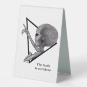 Plaque De Table Alien gris, la vérité est là (Recto)