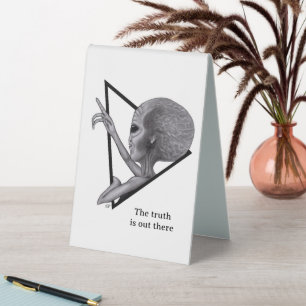 Plaque De Table Alien gris, la vérité est là