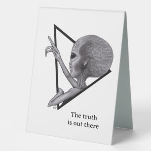 Plaque De Table Alien gris, la vérité est là