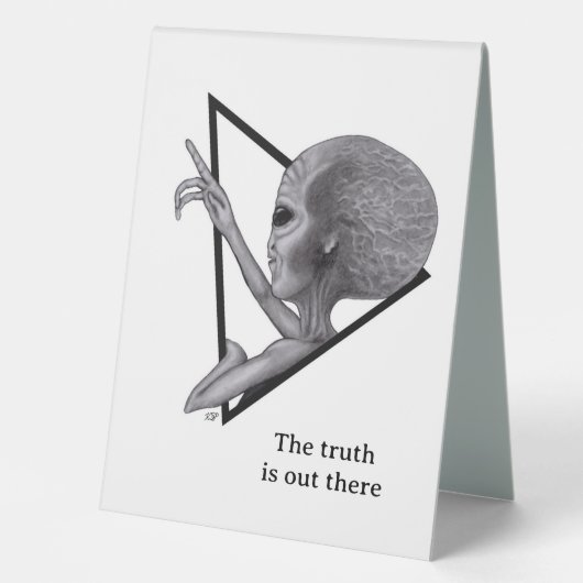 Plaque De Table Alien gris, la vérité est là (Recto)