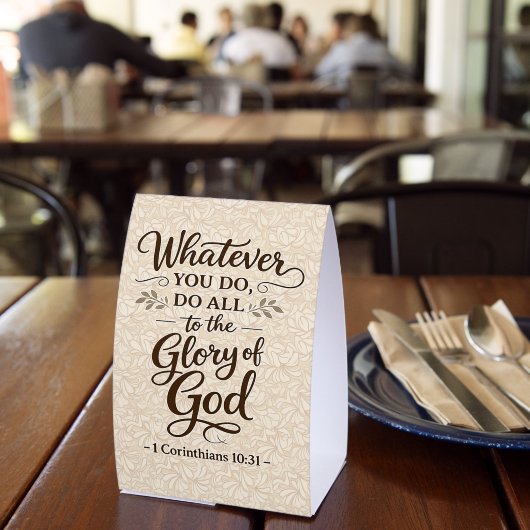 Plaque De Table All to the Glory of God Scripture Table Sign (Insitu (restaurant))