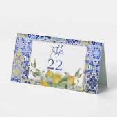 Plaque De Table Amalfi Italien Carreaux Bleus Citron Mariage (Verso)