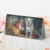 Plaque De Table American Staffordshire Snowy Sleigh Noël (In SItu (Mariage))