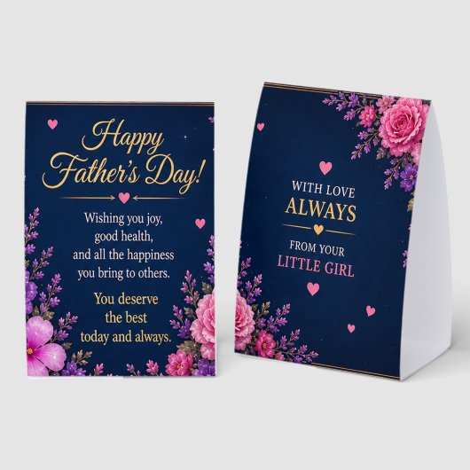 PLAQUE DE TABLE AMOUR POUR PAPA DE SES FILLES (Recto/verso)