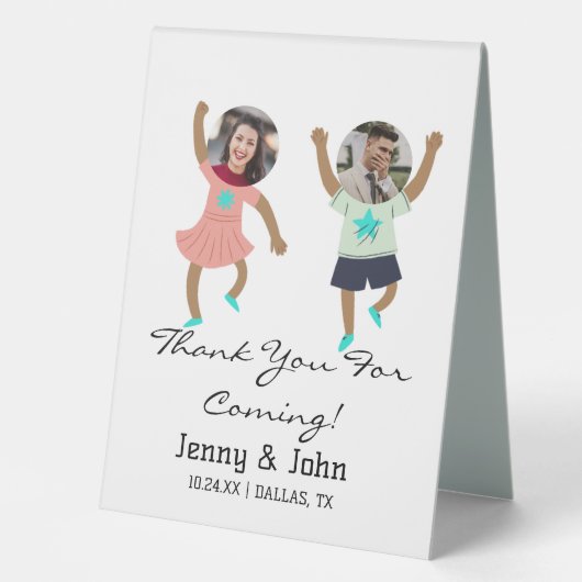 Plaque De Table Amusant Ajouter photo Customisée mariée et Mariage (Recto)