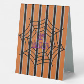 Plaque De Table Amusement et fantaisie Halloween Spider Webs (Verso)