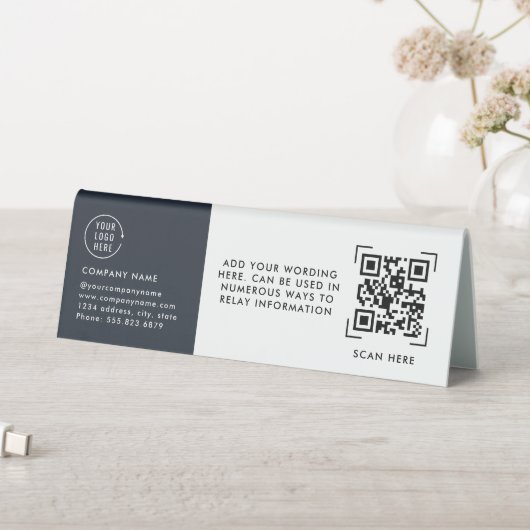 Plaque De Table Analyse du code QR | Logo professionnel sans conta (En SItu (Tableau))