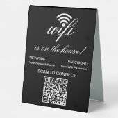 Plaque De Table Analyse Internet Wi-Fi de code QR personnalisée po (Verso)