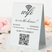 Plaque De Table Analyse Internet Wi-Fi de code QR personnalisée po (In SItu (Mariage))