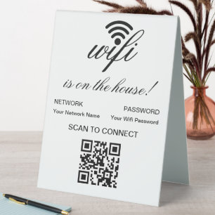 Plaque De Table Analyse Internet Wi-Fi de code QR personnalisée po