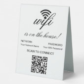 Plaque De Table Analyse Internet Wi-Fi de code QR personnalisée po (Verso)
