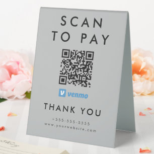 Plaque De Table Analyse professionnelle pour payer Venmo QR Code g