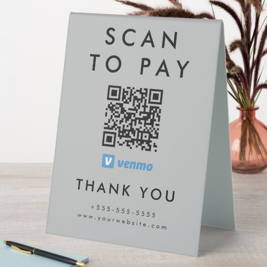 Plaque De Table Analyse professionnelle pour payer Venmo QR Code g (En SItu (Tableau))