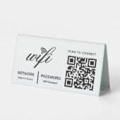 Plaque De Table Analyse Wi-Fi de code QR pour connecter le blanc p (Verso)