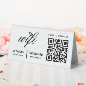 Plaque De Table Analyse Wi-Fi de code QR pour connecter le blanc p (In SItu (Mariage))