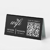 Plaque De Table Analyse Wi-Fi de code QR pour connecter le noir de (Recto)