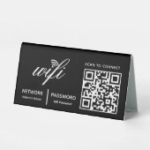 Plaque De Table Analyse Wi-Fi de code QR pour connecter le noir de (Verso)