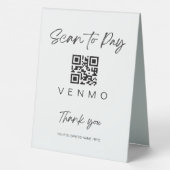 Plaque De Table Analyser le code QR du paiement - Mariage de la ba (Verso)