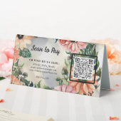 Plaque De Table Analyser le code QR floral pour payer le fournisse (In SItu (Mariage))