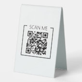 Plaque De Table Analyser le code QR minimaliste de l'entreprise (Verso)