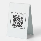 Plaque De Table Analyser le code QR minimaliste de l'entreprise (Recto)