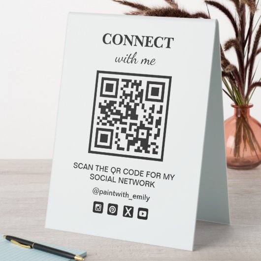 Plaque De Table Analyser Le Code QR Pour Mon Réseau Wifi Social (En SItu (Tableau))