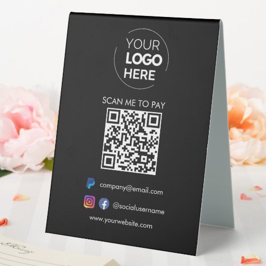 Plaque De Table Analyser le code QR pour payer | Paiement Paypal N (In SItu (Mariage))