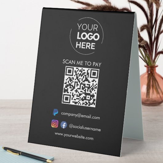 Plaque De Table Analyser le code QR pour payer | Paiement Paypal N (En SItu (Tableau))