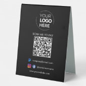 Plaque De Table Analyser le code QR pour payer | Paiement Paypal N (Verso)