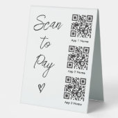Plaque De Table Analyser le code QR pour payer pour le paiement nu (Recto)